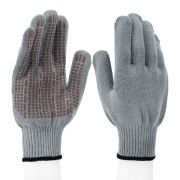 Перчатки трикотажные, акрил, ПВХ гель, «Протектор», серая туча, оверлок Сибртех