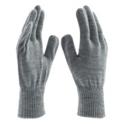 Перчатки трикотажные, акрил, серая туча, двойная манжета Сибртех