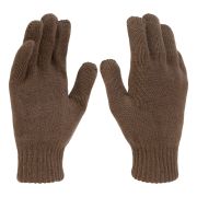 Перчатки трикотажные, акрил, двойные, коричневый, двойная манжета Сибртех