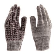 Перчатки трикотажные усиленные, гелевое ПВХ-покрытие, 7 класс, бело-серый меланж Сибртех