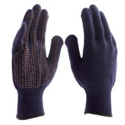 Перчатки трикотажные, акрил, ПВХ гель, «Протектор», синий, оверлок Сибртех