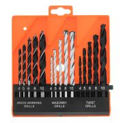 Набор сверл по бетону, металлу, дереву 4-5-6-8-10 мм, 15 шт, пластиковый бокс, цилиндрический хвостовик Sparta