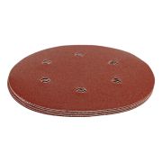 Круг абразивный на ворсовой подложке под «липучку», перфорированный, P 220, 150 мм, 5 шт Matrix