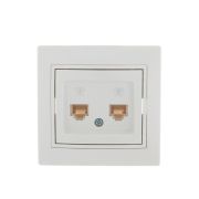 Розетка телефонная 2-м СП Mira RJ11 бел./бел. LEZARD 701-0202-138