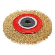 Щетка для точила, 100 мм, посадка 20 мм, плоская, латунир. витая проволока Matrix