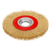 Щетка для точила, 175 мм, посадка 32 мм, плоская, латунированная витая проволока Matrix