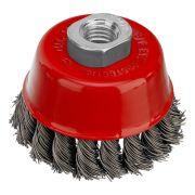 Щетка для УШМ, 75 мм, М14, «чашка», крученая проволока 0.5 мм Matrix