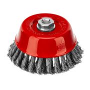 Щетка для УШМ, 125 мм, М14, «чашка», двухрядная, крученая проволока 0.35 мм Matrix