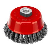 Щетка для УШМ, 100 мм, М14, «чашка», двухрядная, крученая проволока 0.5 мм Matrix