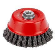 Щетка для УШМ, 125 мм, М14, «чашка», двухрядная, крученая проволока 0.5 мм Matrix