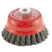 Щетка для УШМ, 100 мм, М14, «чашка», двухрядная, крученая проволока 0.8 мм Matrix