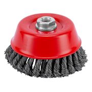 Щетка для УШМ, 125 мм, М14, «чашка», двухрядная, крученая проволока 0.8 мм Matrix