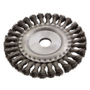 Щетка для УШМ, 150 мм, «Плоская», крученая нержавеющая проволока 0.5мм, посадка 22.2 мм Denzel