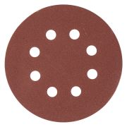 Круг абразивный на ворсовой подложке под «липучку», перфорированный, P 180, 125 мм, 5 шт Matrix