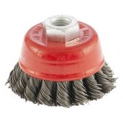 Щетка для УШМ, 75 мм, М14, «чашка», двухрядная, крученая проволока 0.8 мм Matrix