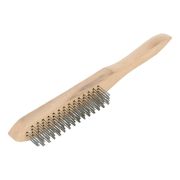 Щетка четырехрядная металлическая с деревянной ручкой Sparta