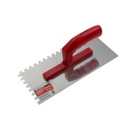 Гладилка из нержавеющей стали, 280 х 130 мм, зеркальная полировка, пластмассовая ручка, зуб 8 х 8 мм Matrix