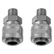 Муфта универсальная быстросъемная («мама») 1/4, внешняя резьба, 2 шт, Stels