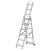 Лестница, 3 х 6 ступеней, алюминиевая, трехсекционная, Сибртех