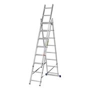 Лестница, 3 х 8 ступеней, алюминиевая, трехсекционная, Сибртех