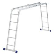 Лестница шарнирная алюминиевая, 2 х 4 + 2 х 5, Сибртех