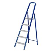Стремянка, 5 ступеней, стальной профиль, алюминиевые ступени Сибртех