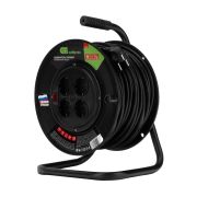 Удлинитель силовой на кабельной катушке, ПВС, 50 м, 4 розетки, 16А, тип УХз16, Сибртех