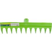 Грабли пластиковые, 380 мм, 11 прямых зубьев, усиленные, без черенка, Сибртех