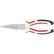 Длинногубцы прямые, WHite Nickel, 200 мм, никелированные, трехкомпонентные рукоятки Matrix