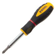 Отвертка комбинированная, SL3/16«-PH1, SL1/4»-PH2, 3-х компонентная рукоятка Denzel