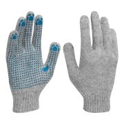 Перчатки трикотажные с ПВХ точкой, 5 пар в упаковке, БОПП-пакет, 7 класс